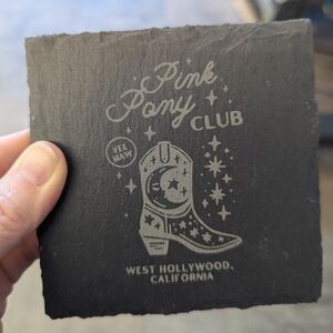 Chappell Roan Laser Engraved Slate Coaster Pink Pony Club